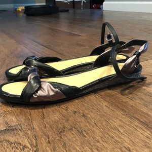 Cole Haan Black And Silver Sandals
